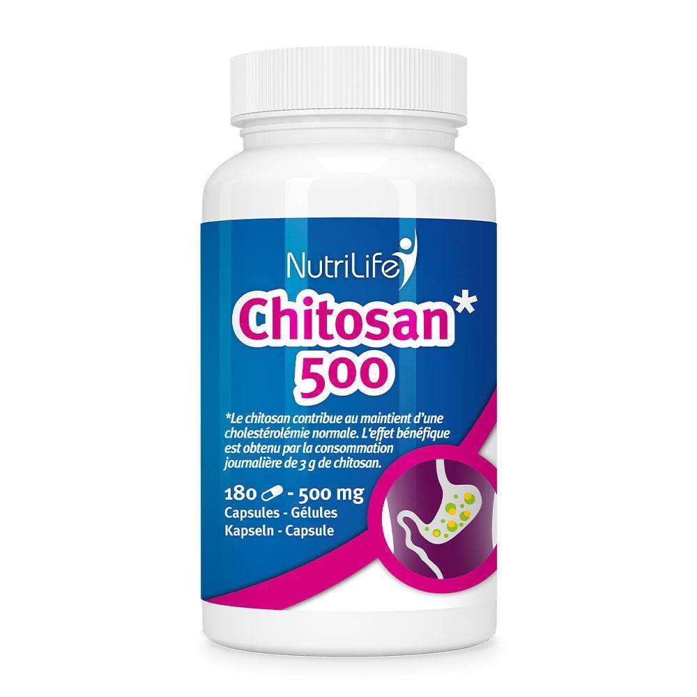 Chitosan 500 mg - cholestérolémie normale - NutriLife Shop
