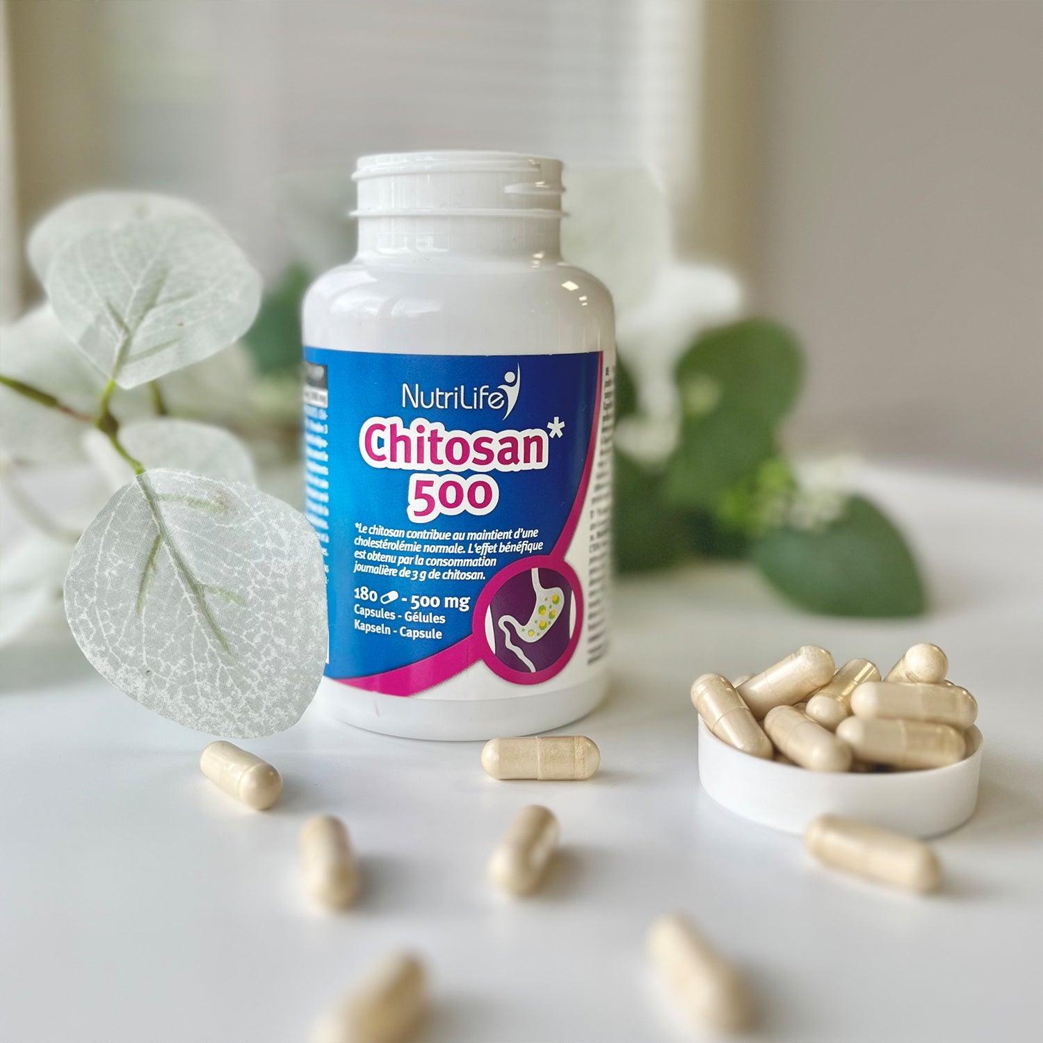 Chitosan 500 mg - cholestérolémie normale - NutriLife Shop