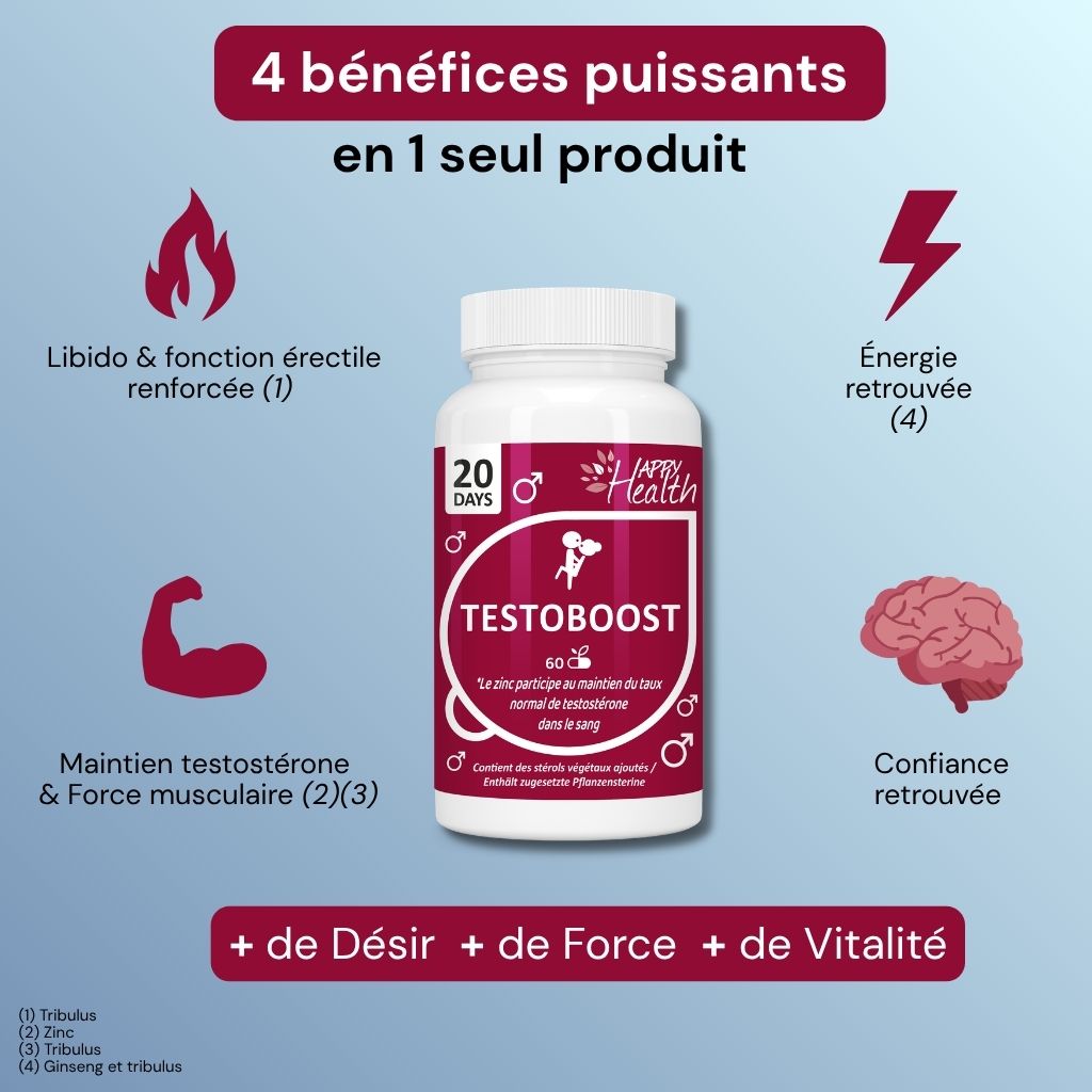 Testoboost complément homme énergie motivation endurance et confiance masculine
