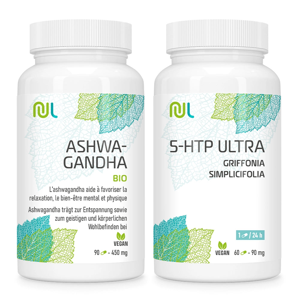 Pack Sérénité Printemps – Ashwagandha BIO & 5-HTP pour l’équilibre émotionnel