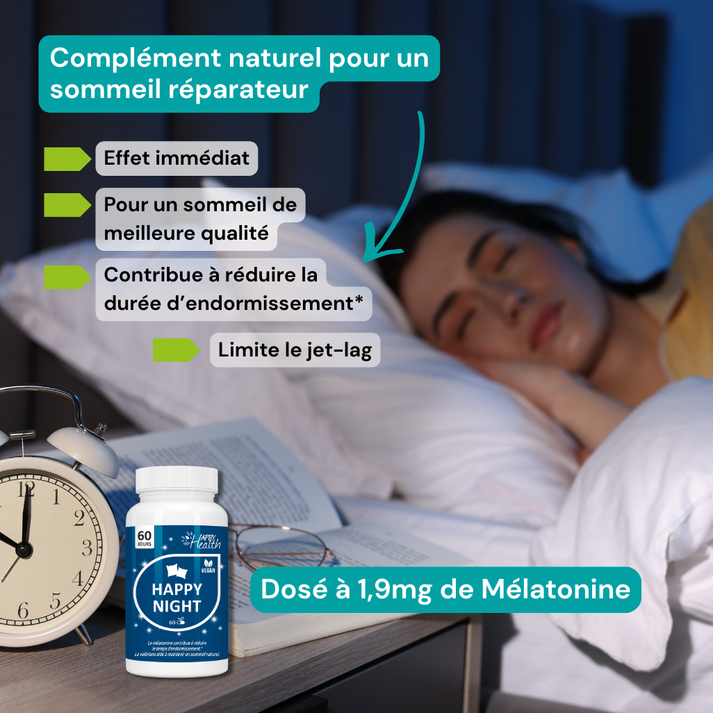Happy Night Nutrilife  Mélatonine 1,9 sommeil