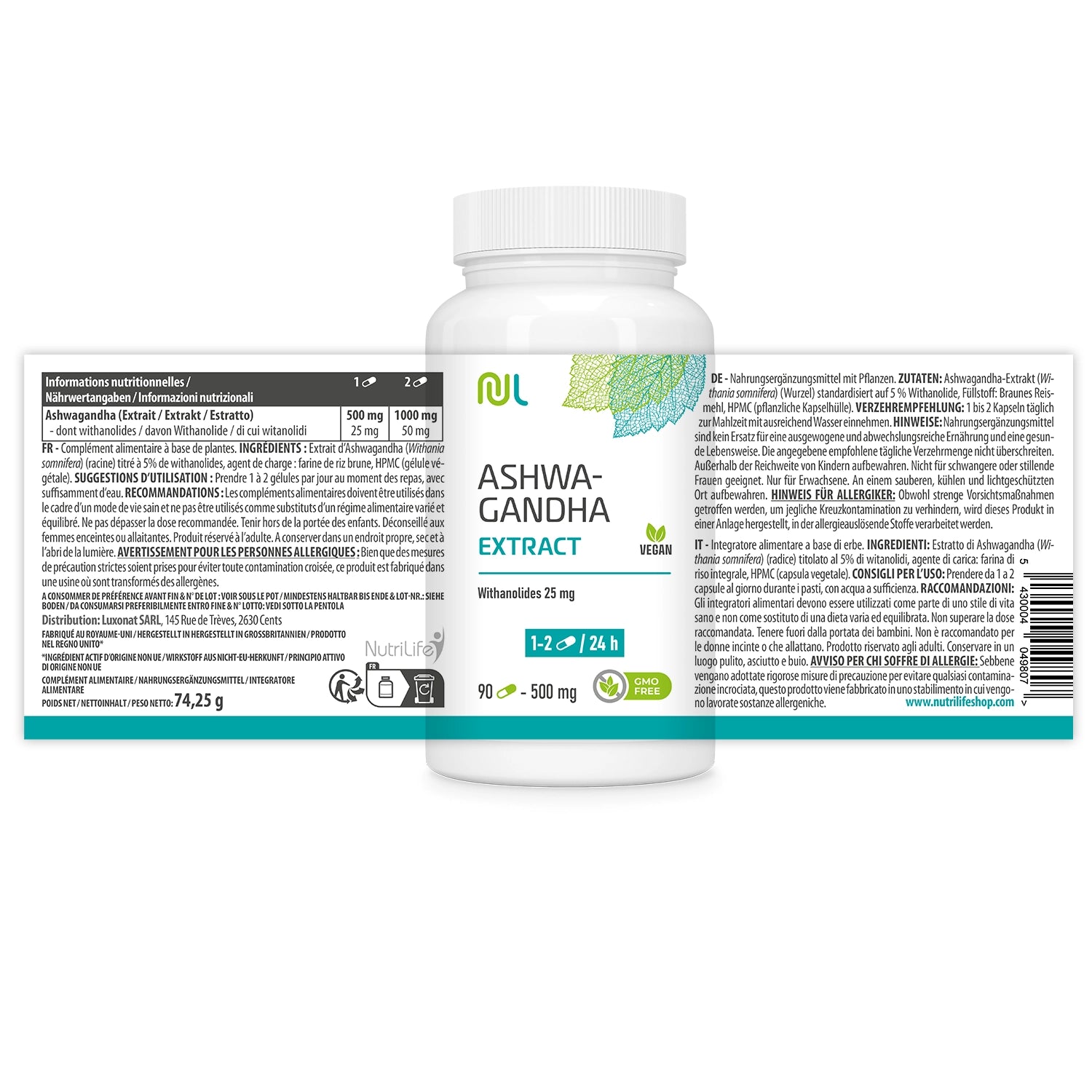 Ashwagandha - favorise la relaxation et le bien-être mental et physique