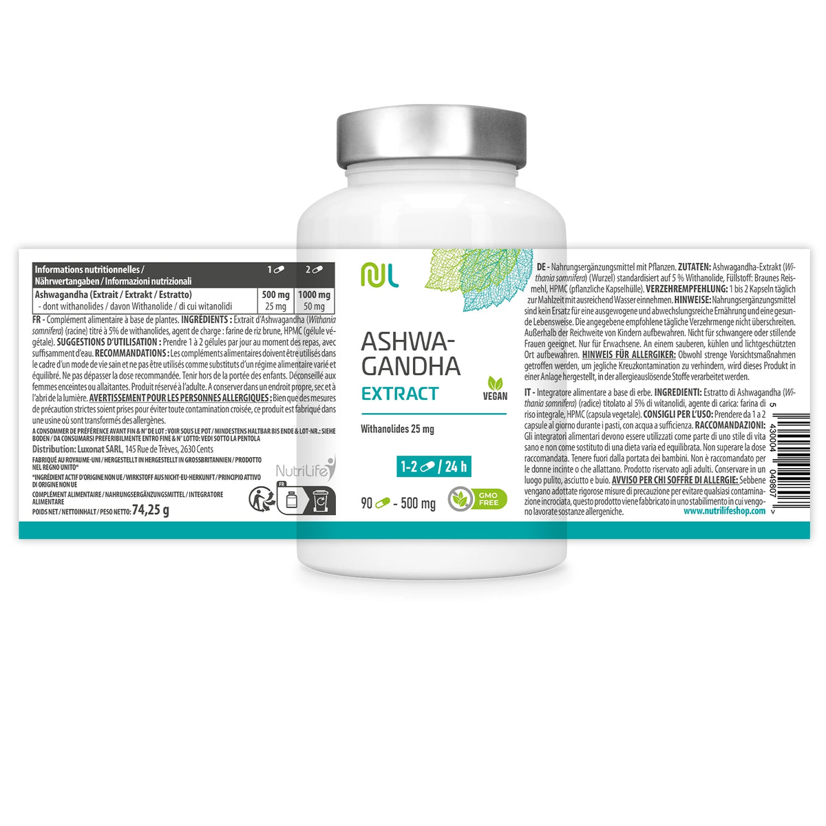 Ashwagandha - favorise la relaxation et le bien-être mental et physique