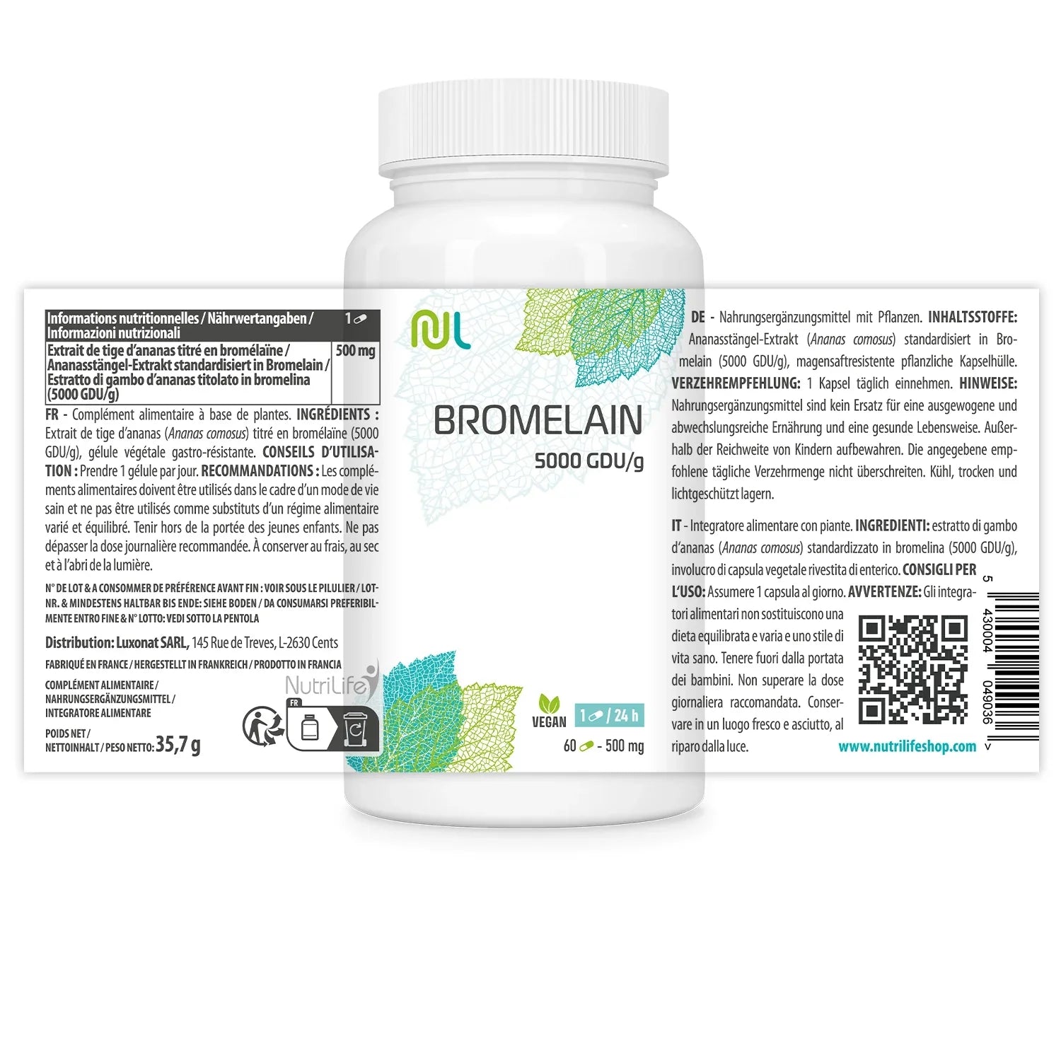 Bromelina - 5000 GDU/g - enzima digestivo