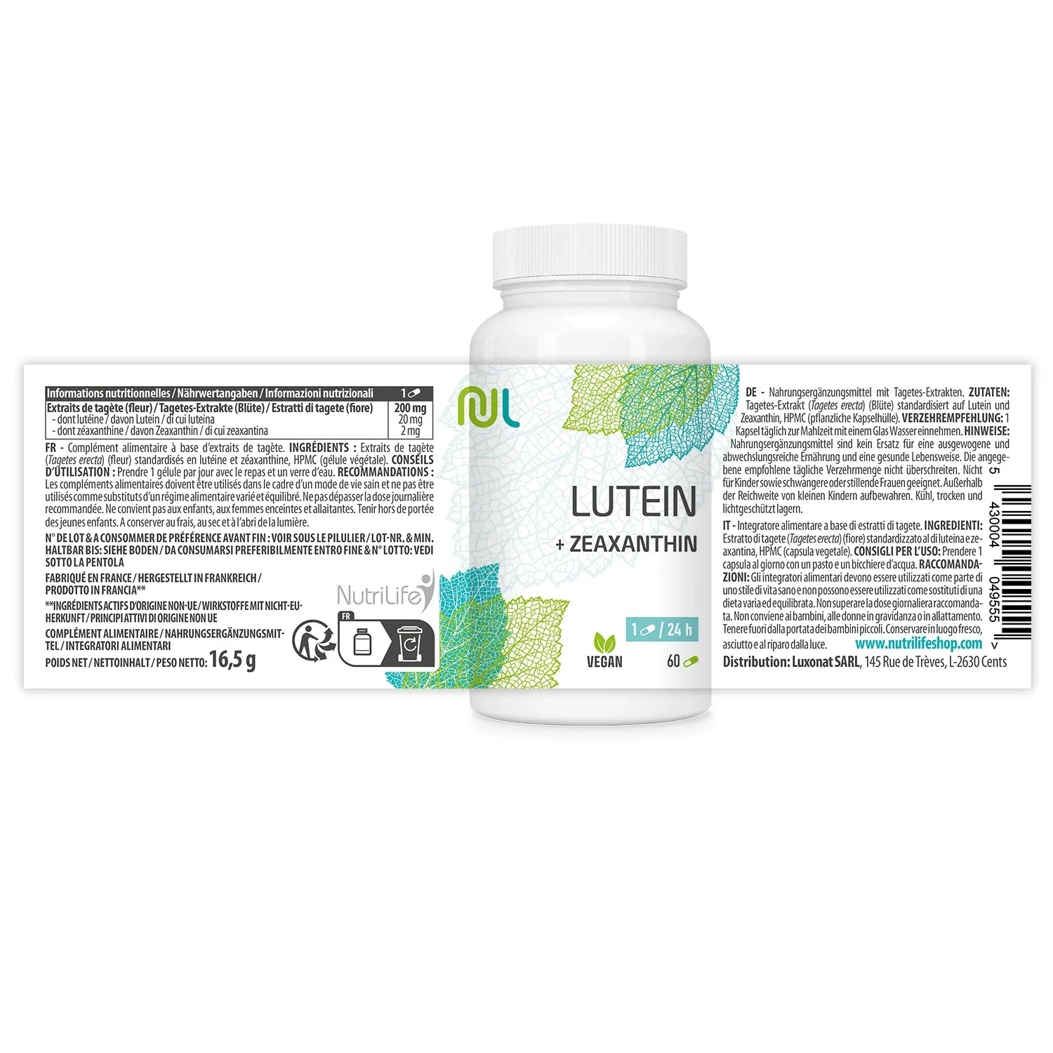 Lutéine 20 mg avec zéaxanthine