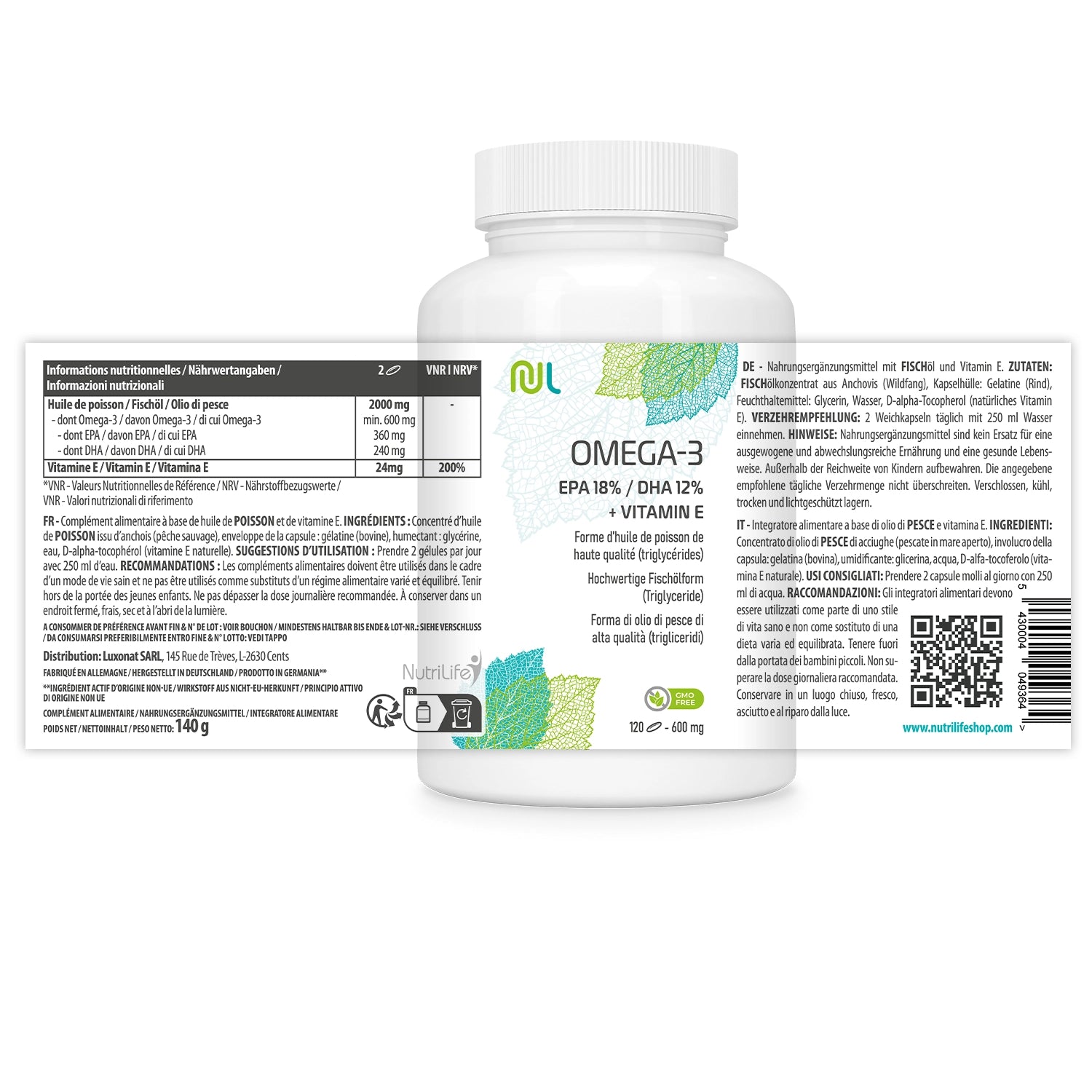 Oméga-3 EPA/DHA + Vitamine E