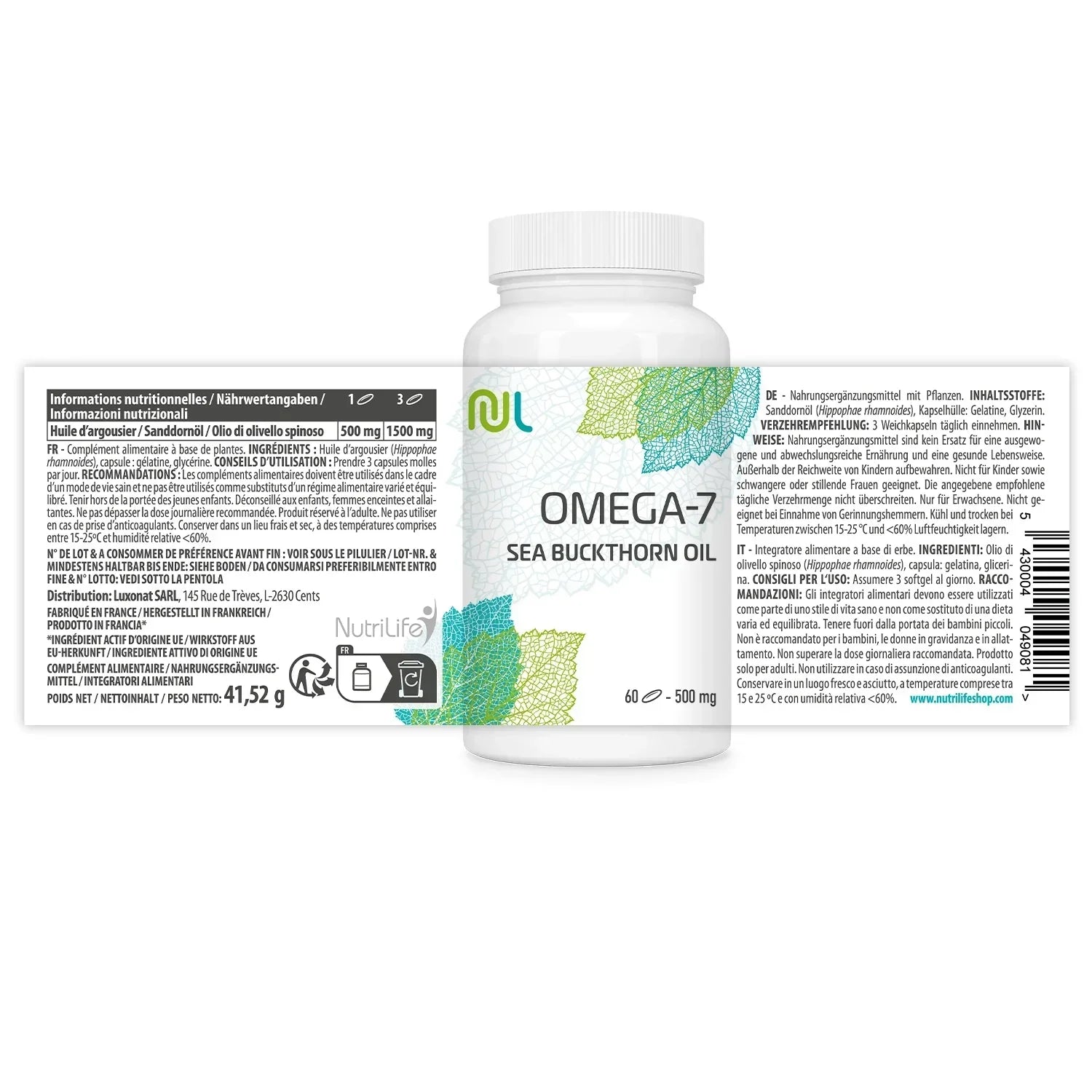 Oméga-7 + Acide hyaluronique
