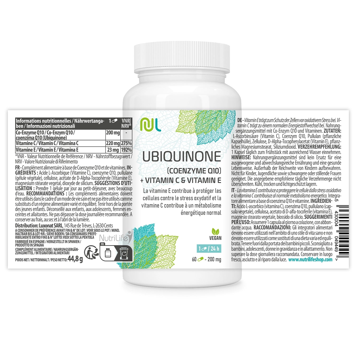 Co-Enzyme Q10 - Ubiquinone - santé du coeur