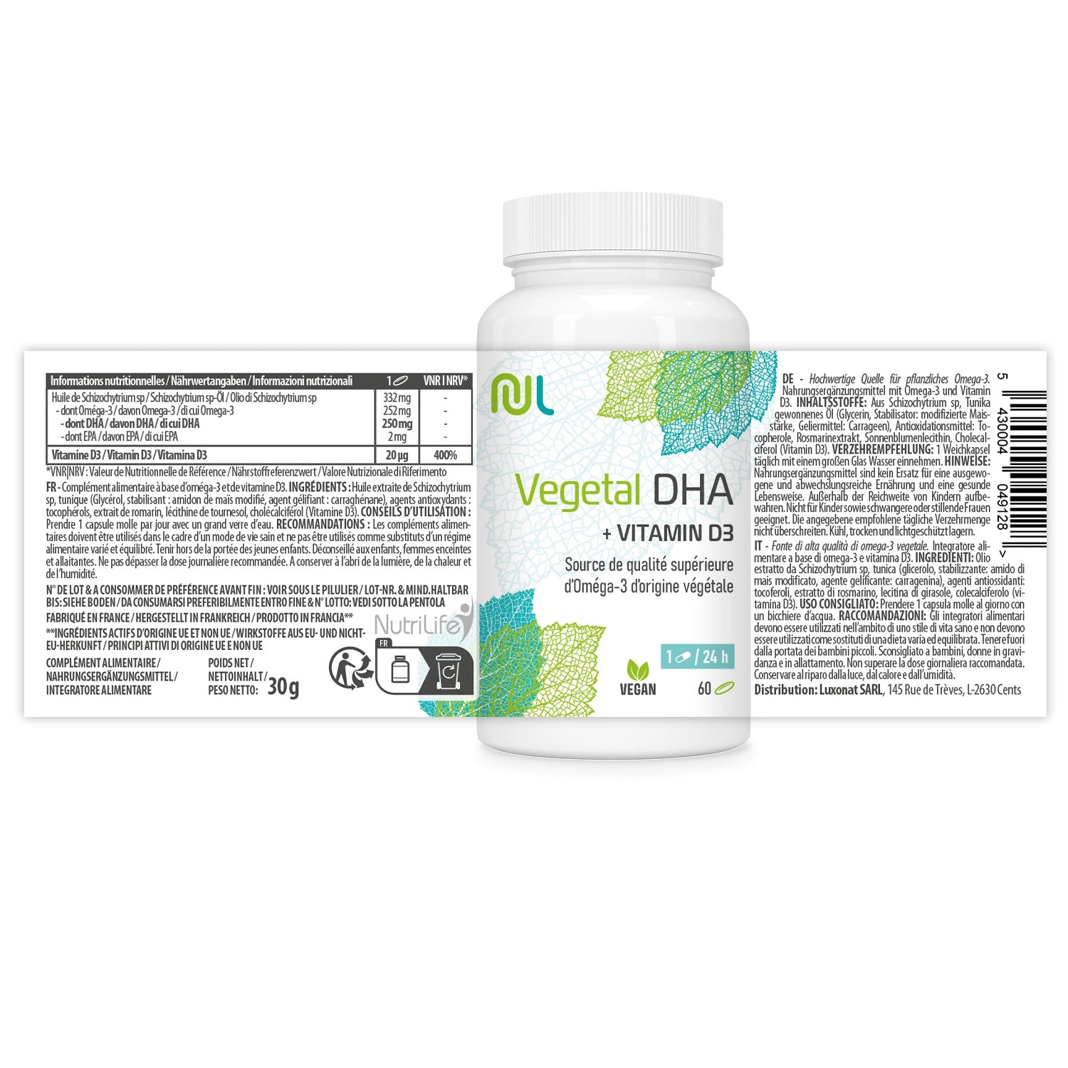 Pflanzliches DHA &amp; Vitamin D3 – für Gehirn, Sehvermögen und Immunsystem