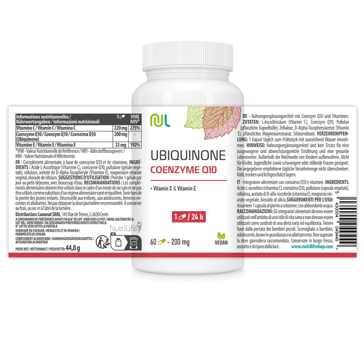 Co-Enzyme Q10 - Ubiquinone - santé du coeur