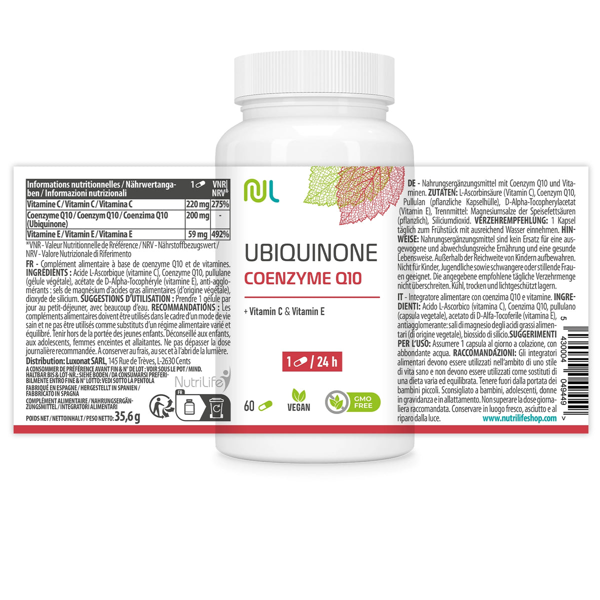 Co-Enzyme Q10 - Ubiquinone - santé du coeur